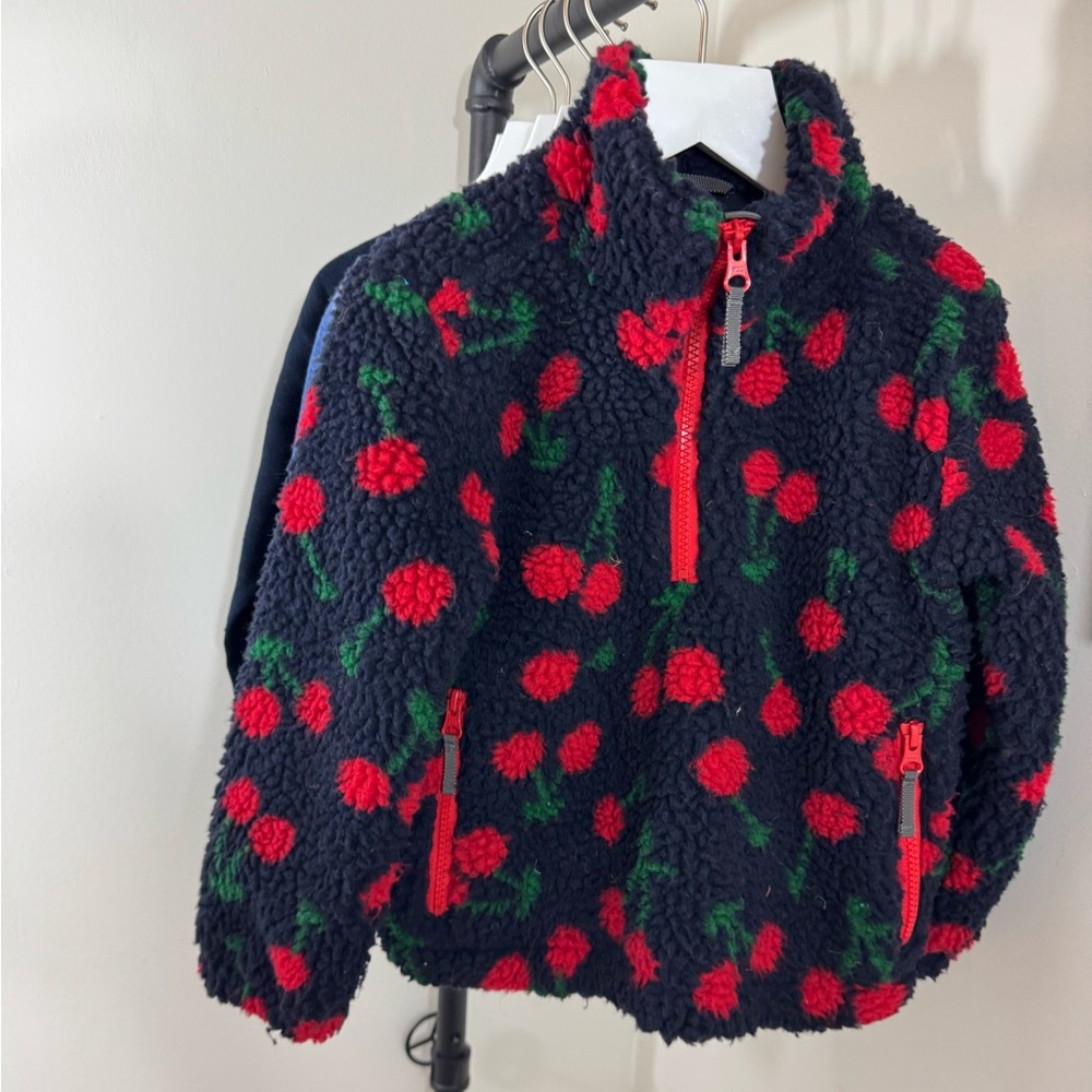 Crewcuts cherry half zip fleece pullover